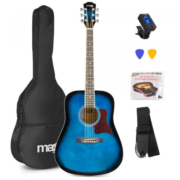 Max SoloJam Conjunto Guitarra Acústica Azul
