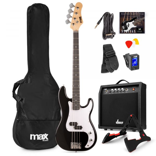 Max GigKit Bass Conjunto Bajo eléctrico Con Accesorios Color Negro