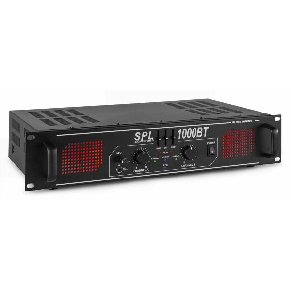 Skytec SPL 1000BT Amplificador Leds Rojo BT+EQ Negro