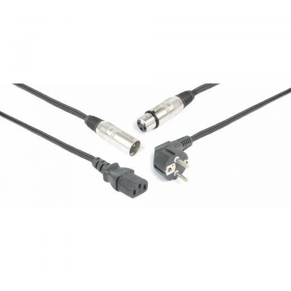 PD-Connex CX02-10 Audio Combi Cable Schuko - XLR F / IEC F - XLR M 10m