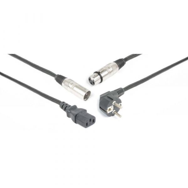 PD-Connex CX02-20 Audio Combi Cable Schuko - XLR F / IEC F - XLR M 20m
