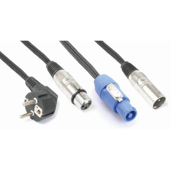 PD-Connex CX03-15 Audio Combi Cable Schuko - XLR F / Alimentacion A - XLR M 15m