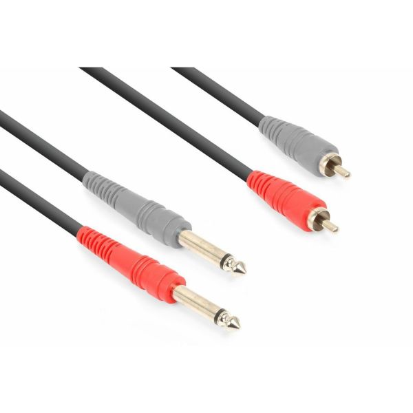 Vonyx CX324-3 Cable 2x jack 6.3mm Mono - 2xRCA Macho 3m