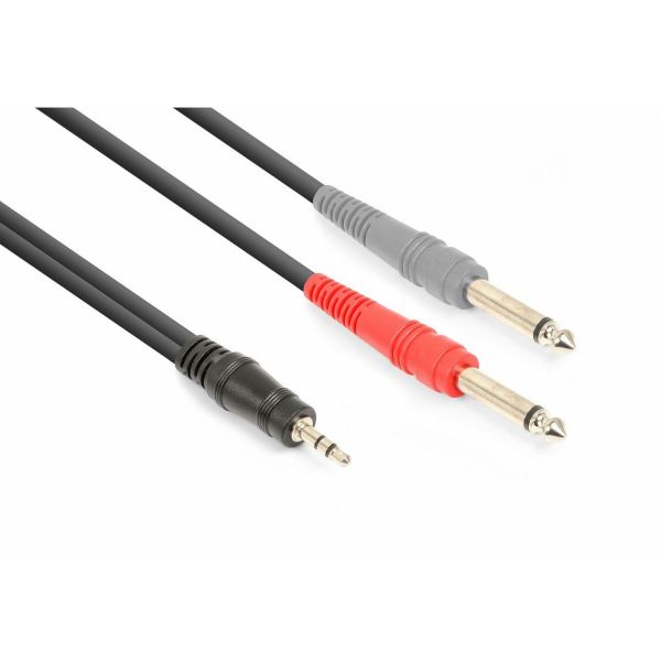 Vonyx CX332-6 Cable 3.5mm Stereo - 2x 6.3mm Mono 6m