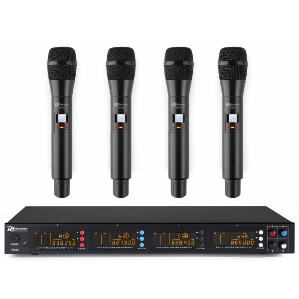 Power Dynamics PD504H Microfono inalamabrico de 4x 50 canales con 4 microfonos de mano