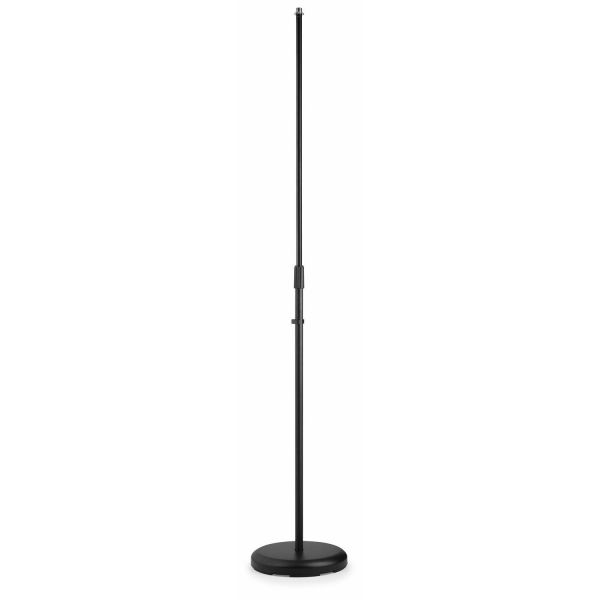 Vonyx MS100B Pie de micrófono con base redonda, asta de 81-150 cm de altura - Color negro