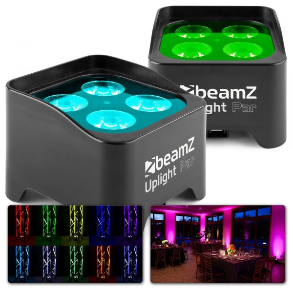 BeamZ BBP90 Battery Uplight Par 4x 4W (2pcs)