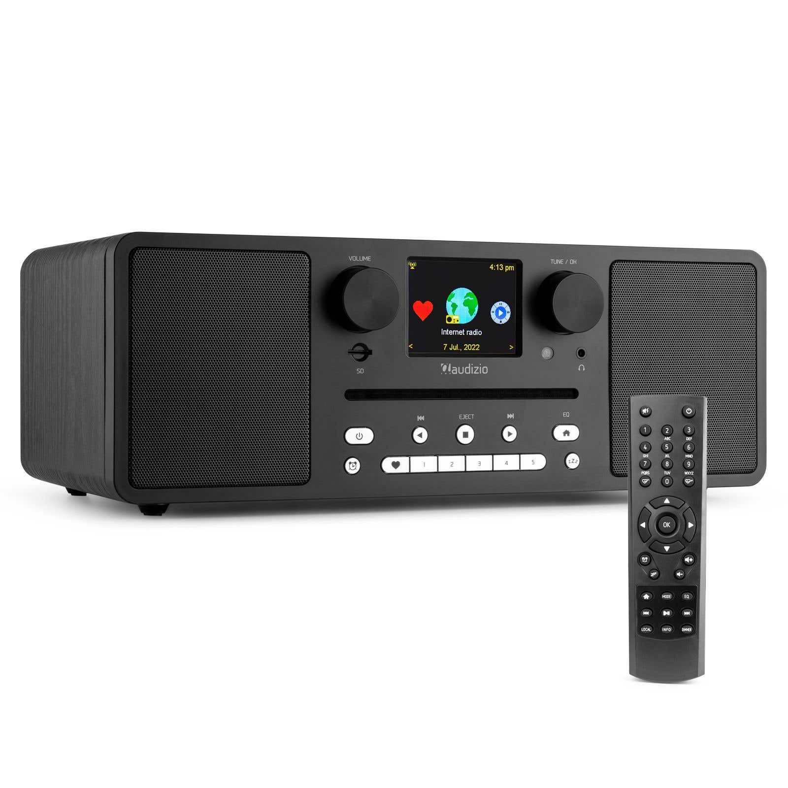 Audizio Naples Equipo de Música Todo en uno con CD, Bluetooth, DAB+, Internet - Negro