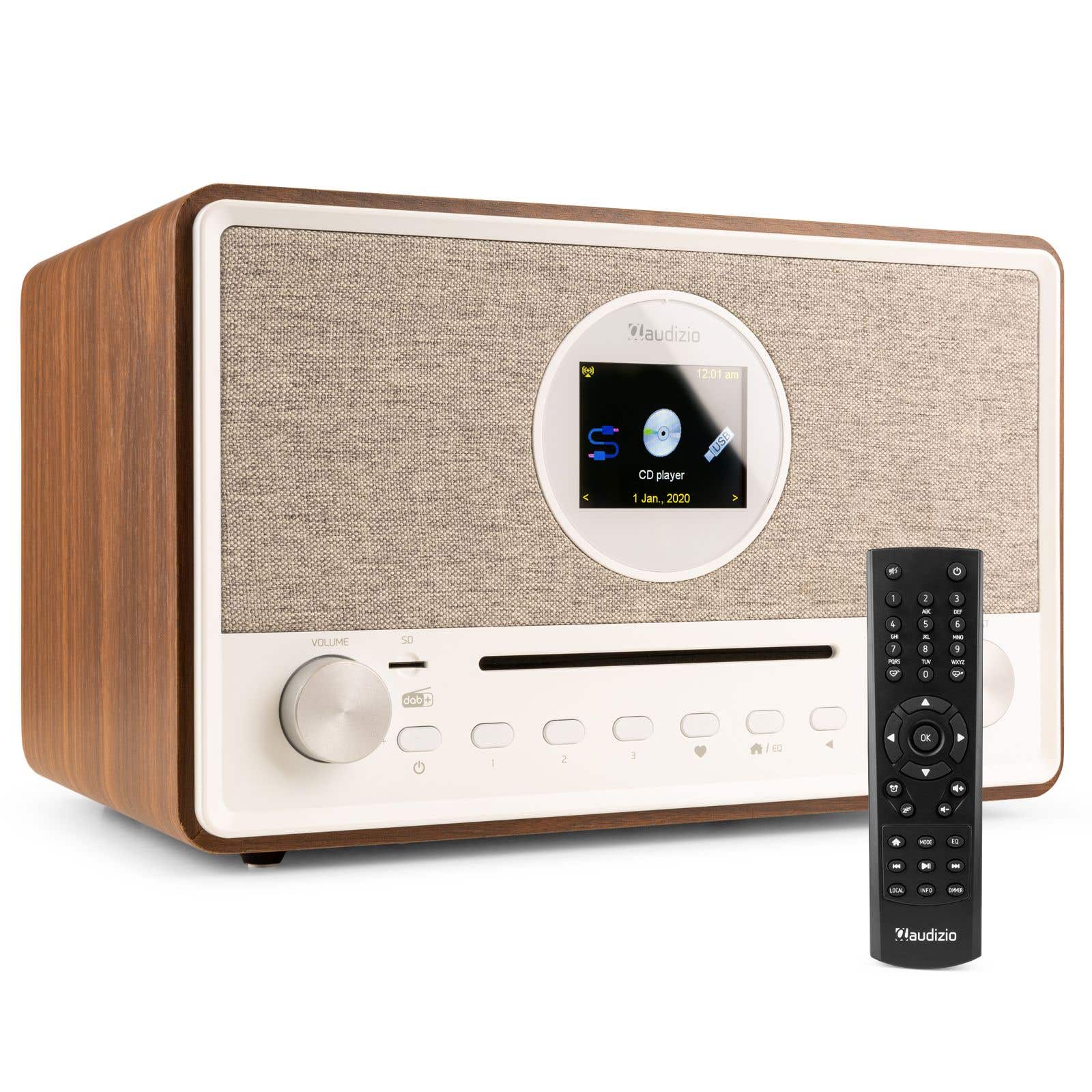 Audizio Lucca Radio Internet con DAB+ y reproductor CD - Madera
