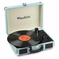 Audizio RP116BL tocadiscos retro con Bluetooth IN/OUT - Tocadiscos en estuche - Azul