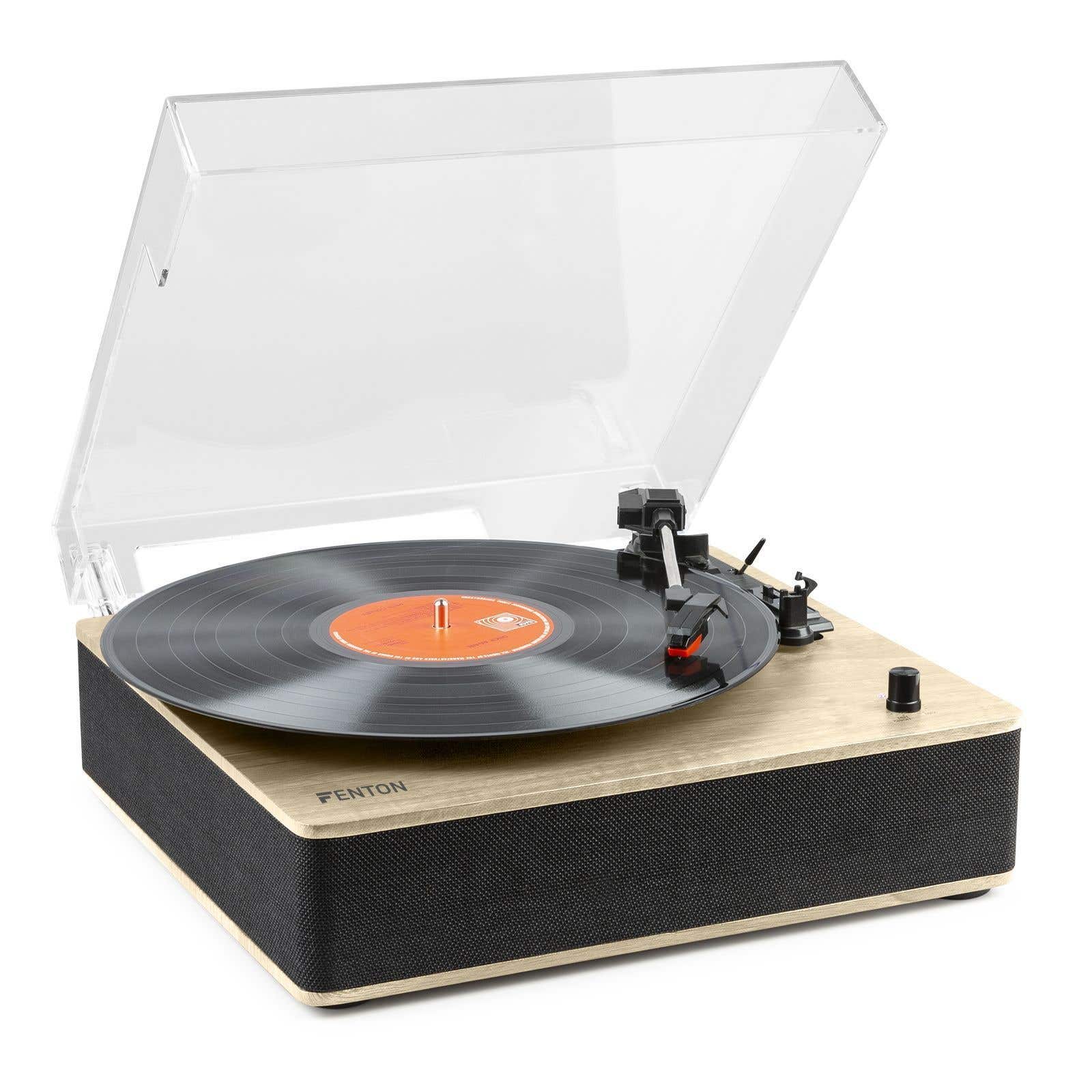 Fenton RP161LW Tocadiscos retro Bluetooth in/out - Altavoces integrados - Estéreo - Madera
