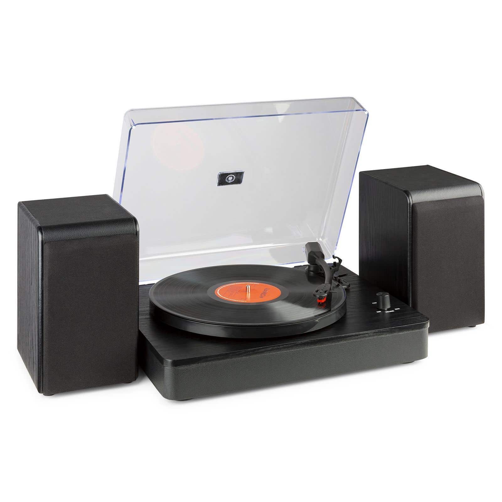 Audizio RP330 Tocadiscos estéreo con Bluetooth y altavoces - 100W - Negro