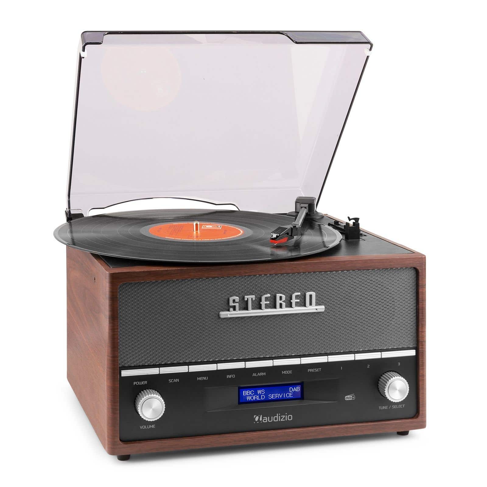 Audizio Frisco tocadiscos Retro con DAB+ Radio, USB y altavoces integrados