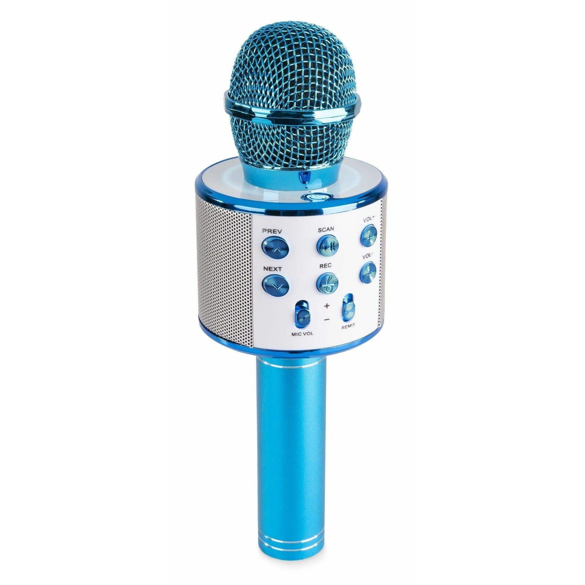 Max KM01 Micrófono de Karaoke con altavoz incorporado BT/MP3 Azul