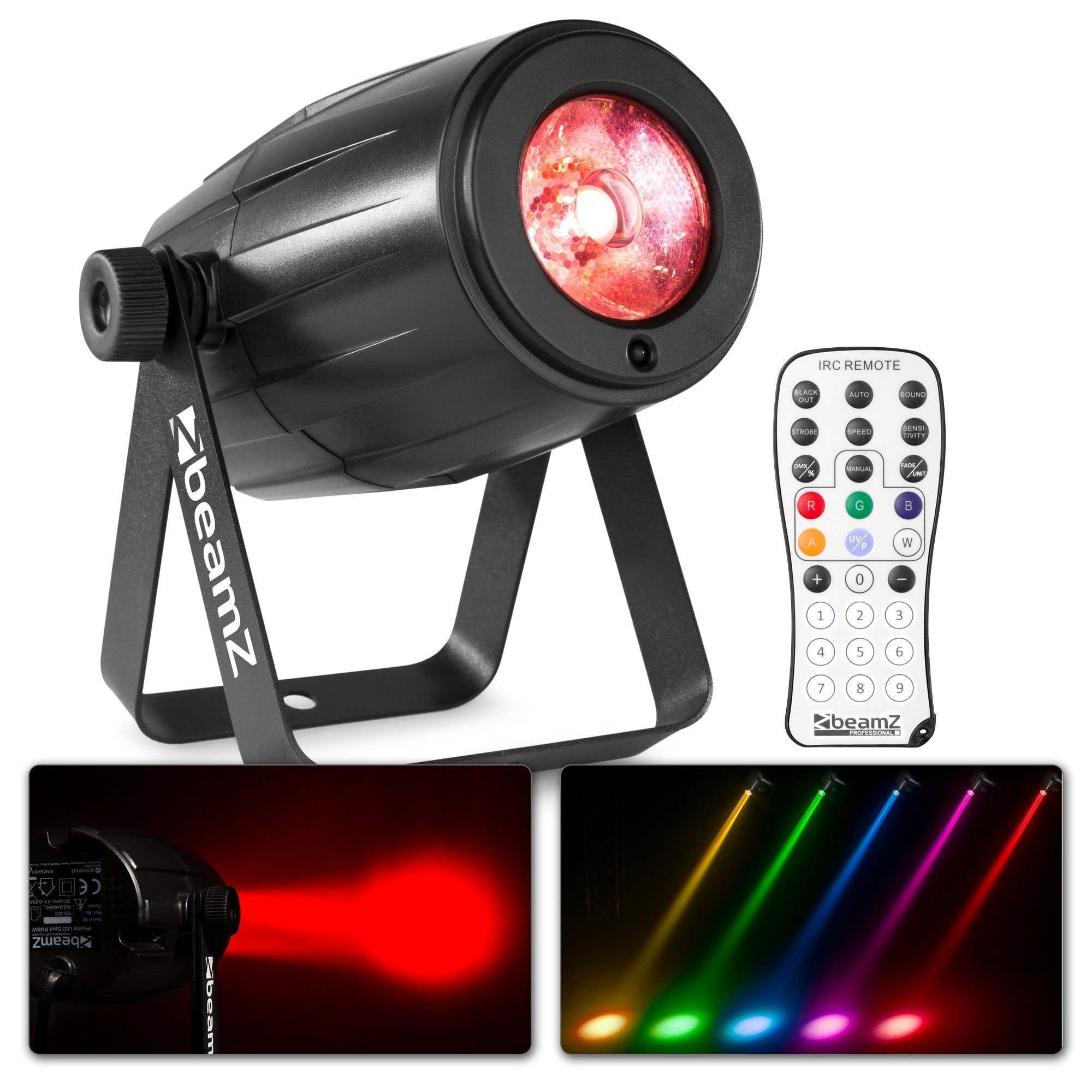 BeamZ PS12W LED Spot 12W RGBW con mando IR