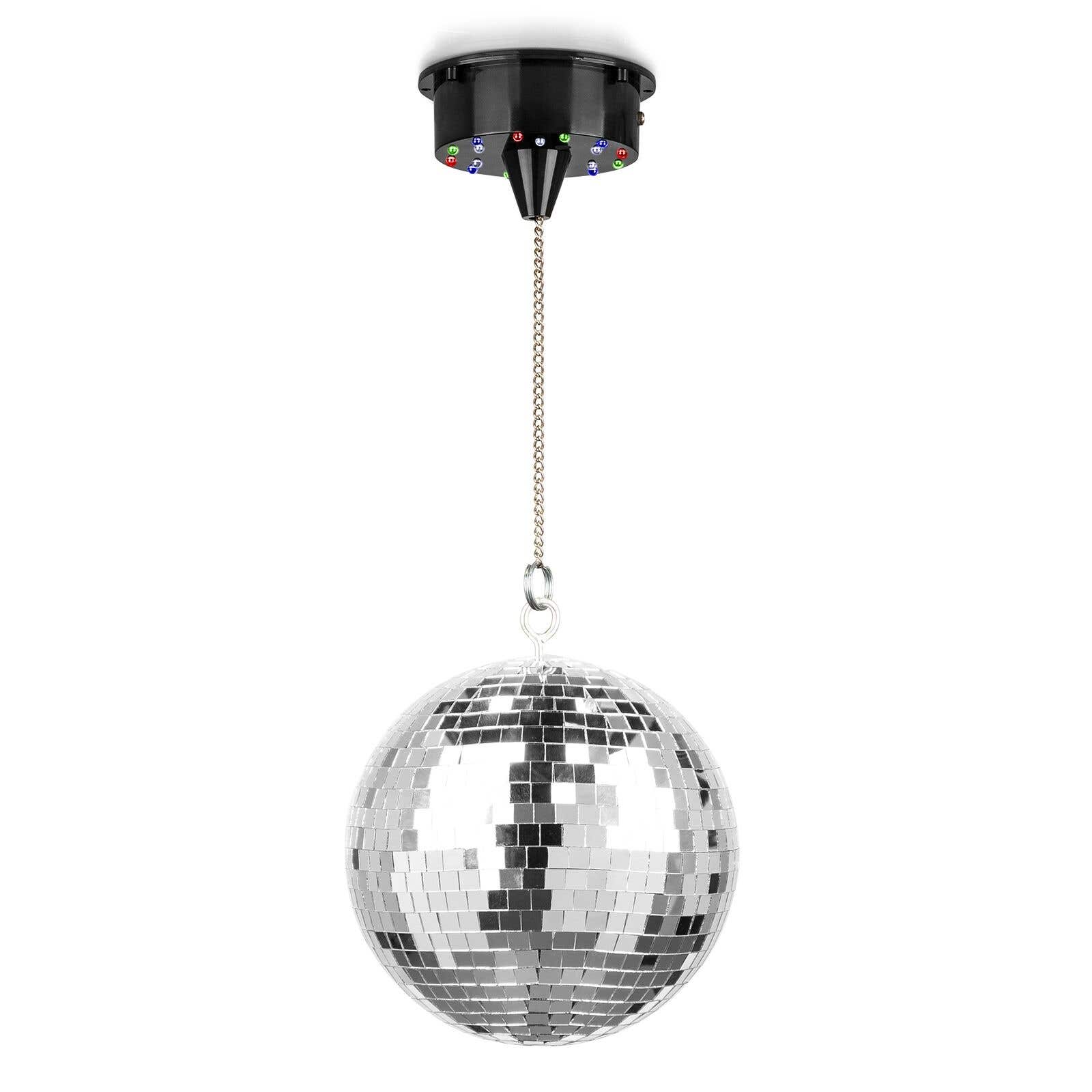 Fuzzix MB20ML Bola de Discoteca 20 cm - con motor a pilas y LED RGBW