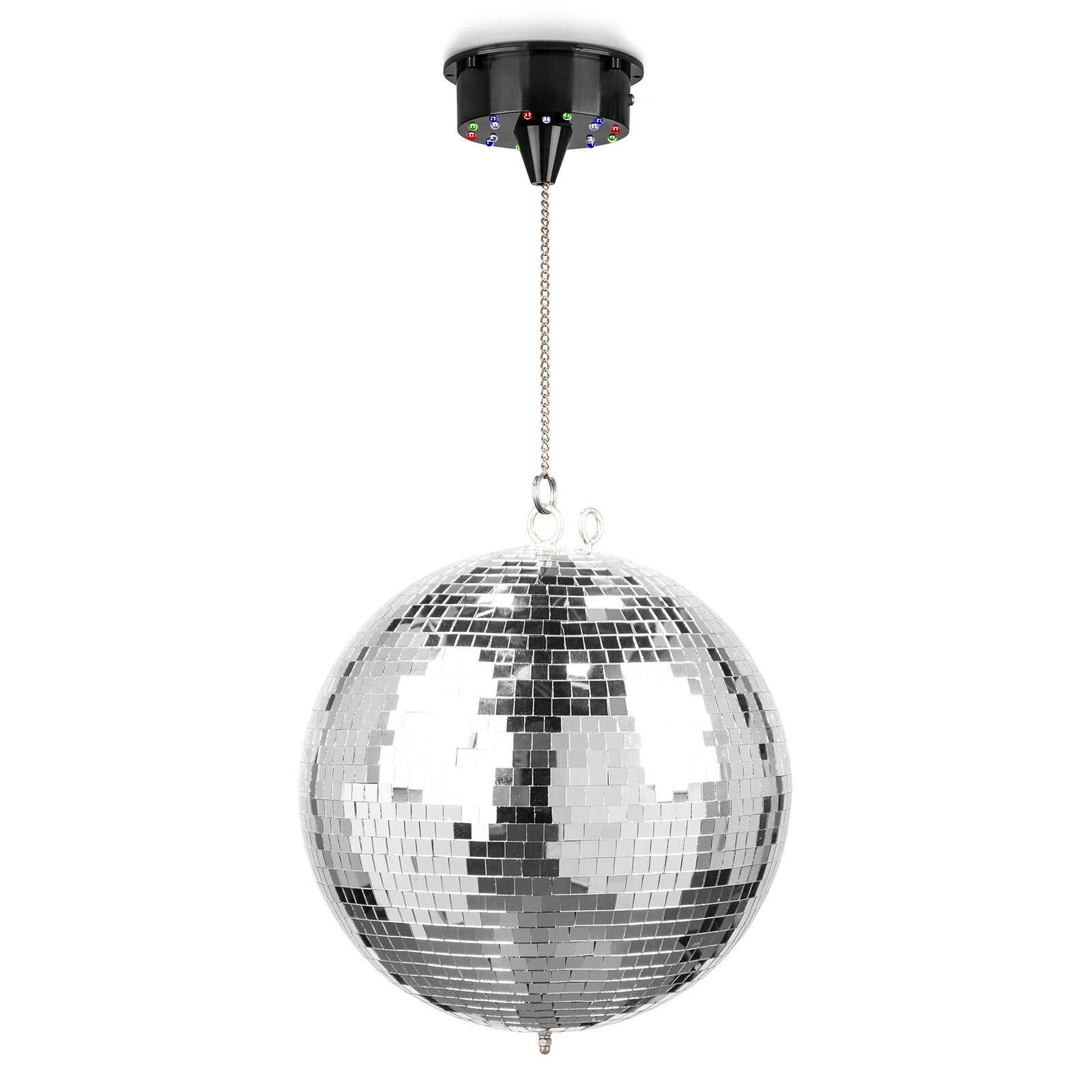Fuzzix MB30ML Bola de Discoteca 30 cm - con motor a pilas y LED RGBW