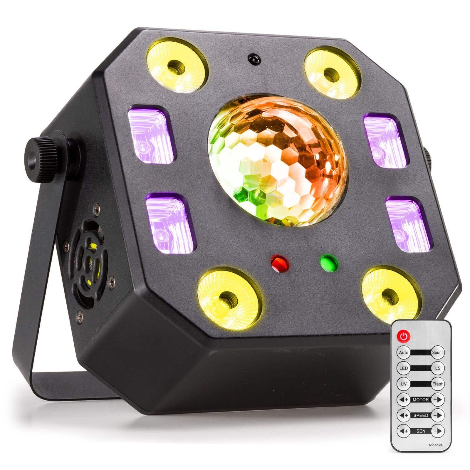BeamZ LightBox5 efecto de luz 5 en 1 que incluye láser, Jelly Ball, estroboscópico y luz negra