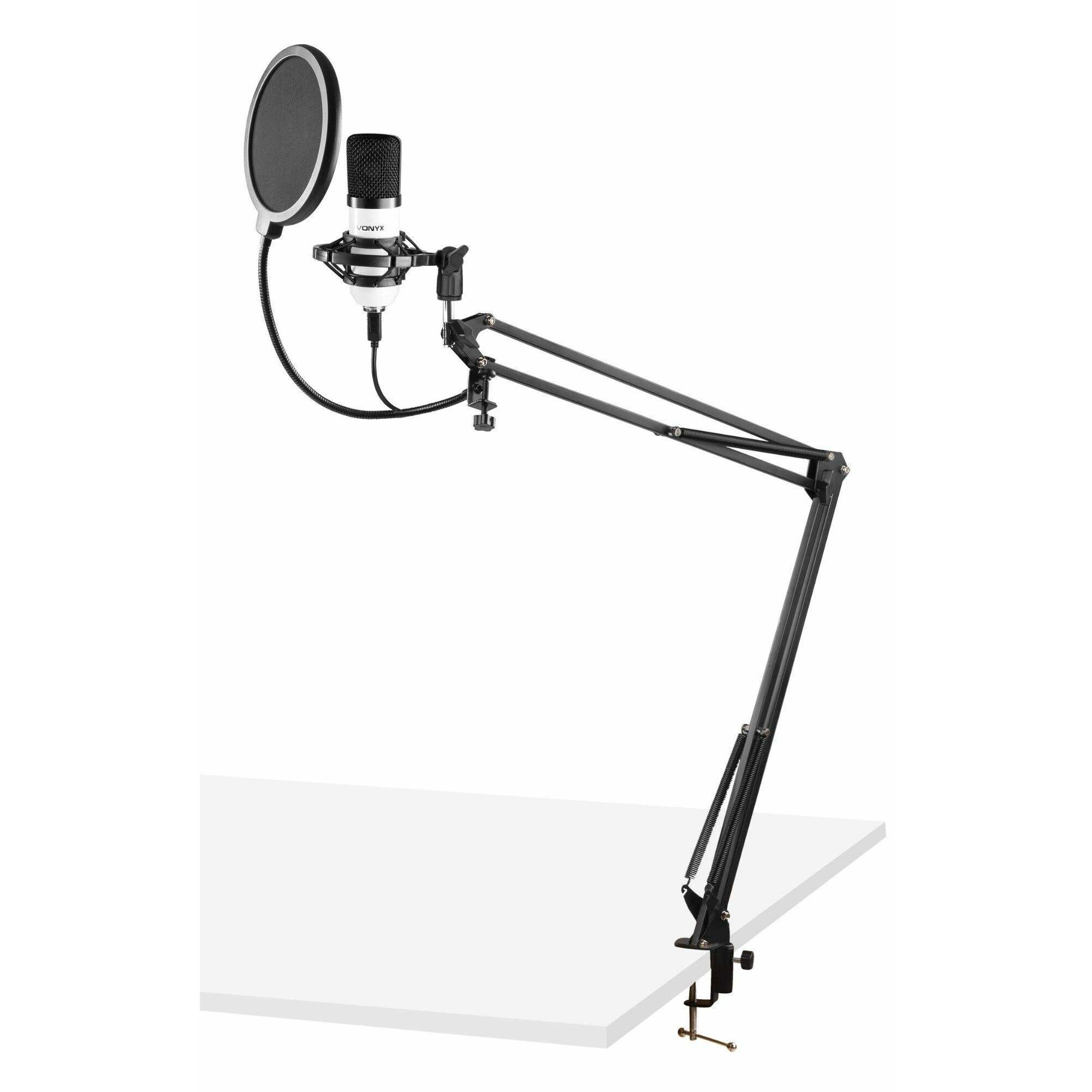 Vonyx CMS300W Micrófono de estudio Set USB Blanco