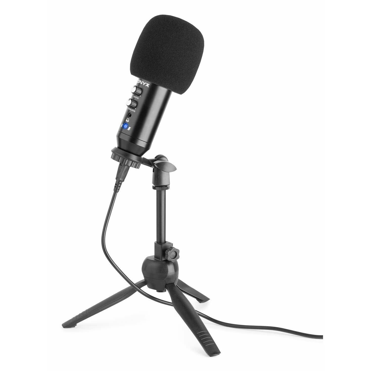 Vonyx CM320B Micrófono estudio USB Negro con Echo