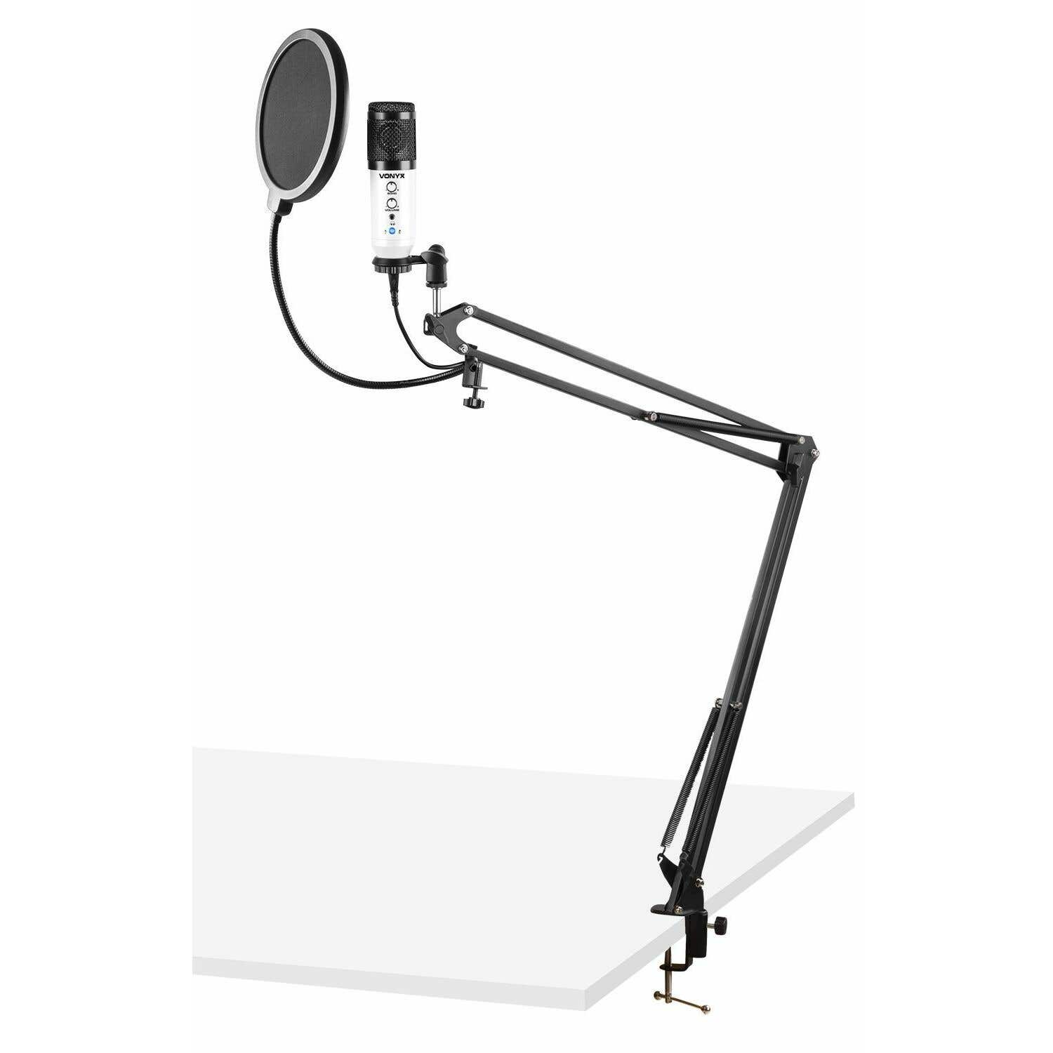 Vonyx CMS320W Kit de micrófono estudio USB Blanco con Echo