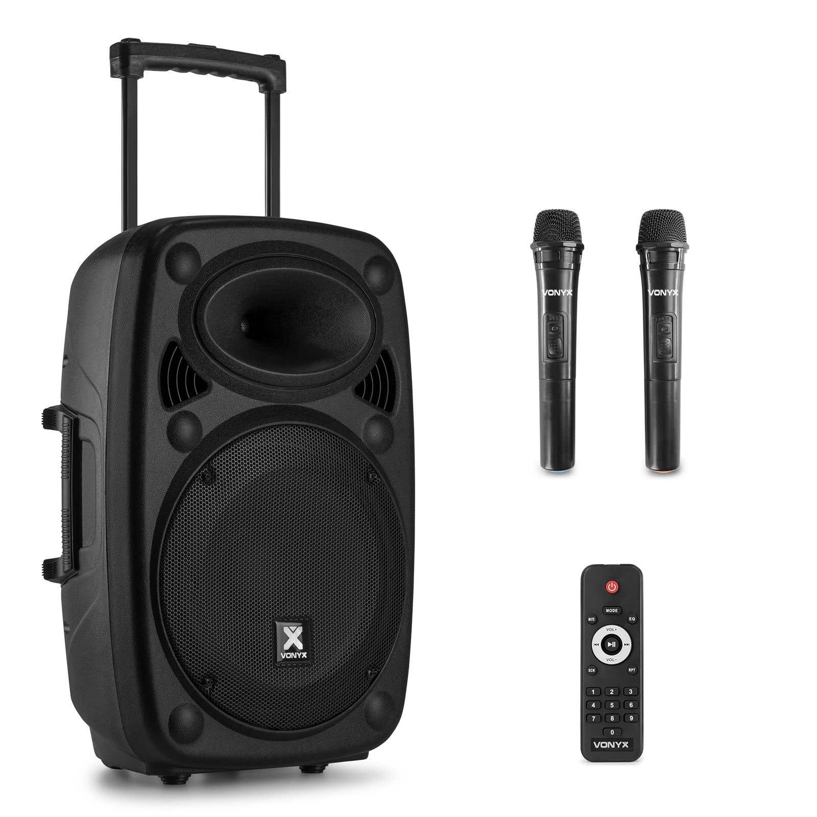 Vonyx Verve38 Altavoz autoamplificado portátil Bluetooth 800W, Negro