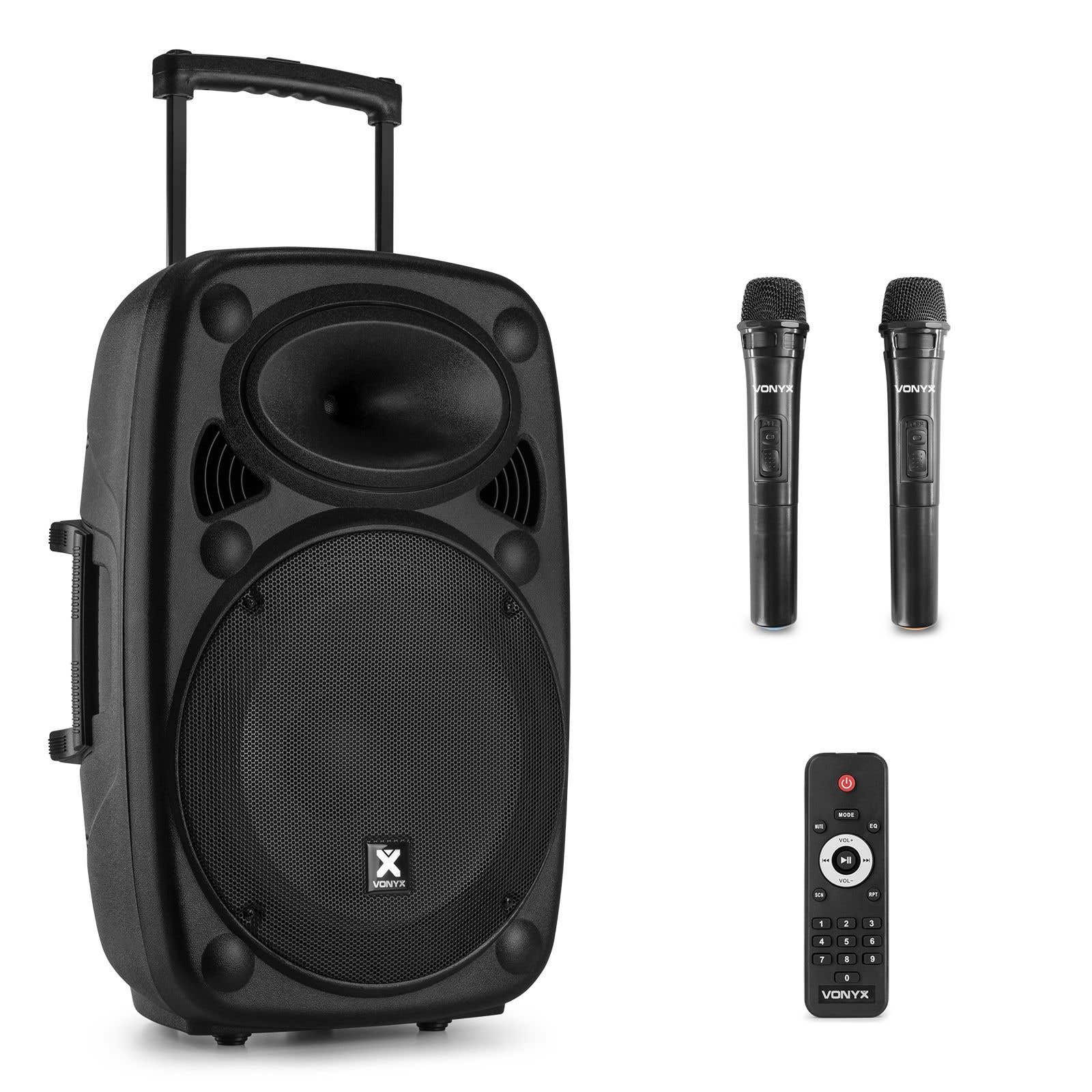 Vonyx Verve46 Altavoz autoamplificado portátil Bluetooth 1000W, Negro