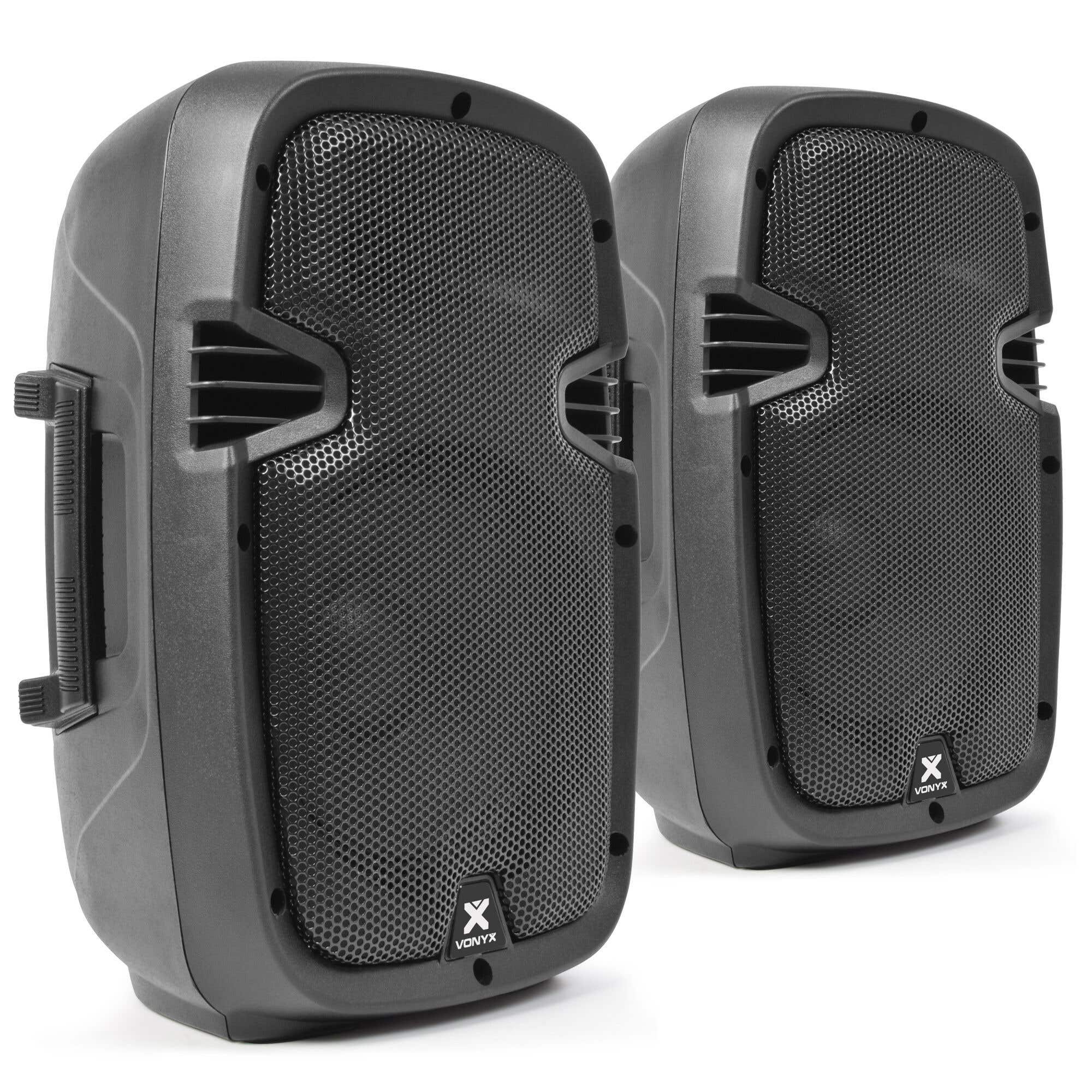 Vonyx Conjunto de altavoces activos de 8" SPJ-800A con soportes