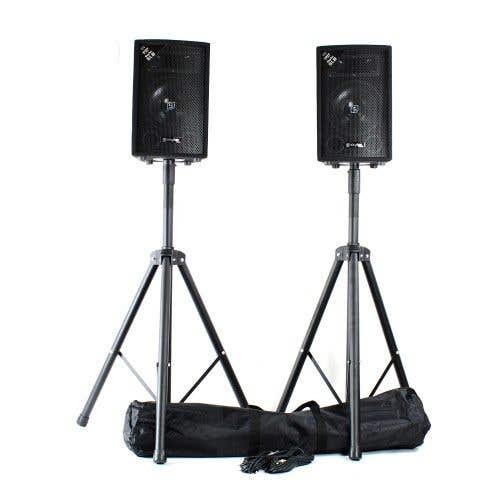 Vonyx SL8 - Juego de altavoces de 2 vías de 800 W con woofers de 8'', incluye soportes de suelo