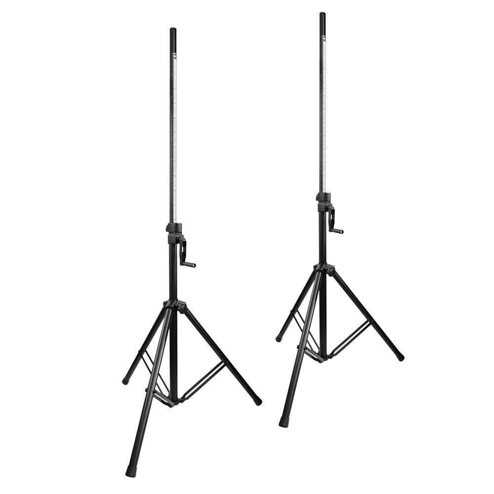 Vonyx LS93 - Soportes de altavoz con manivela de altura regulable hasta 205 cm - Carga máxima 70 kg (Pack de 2 unidades)