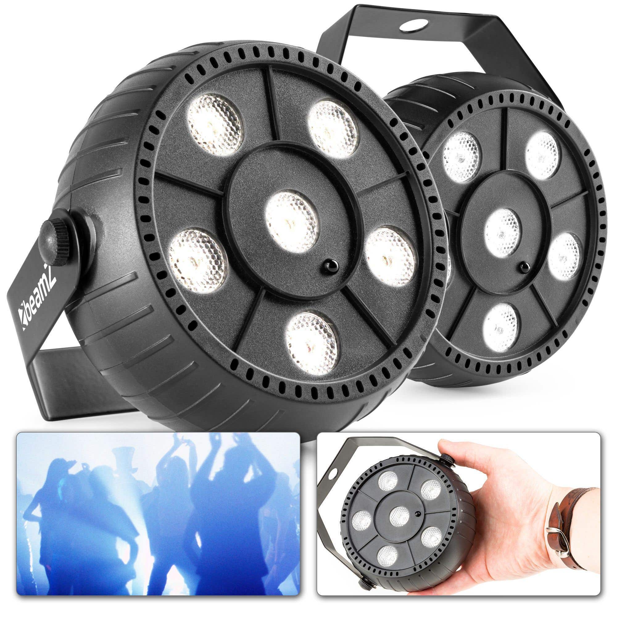 BeamZ PLP12 Foco LED estroboscópico con batería incorporada - 6 leds de 1W LED - 2 Unidades