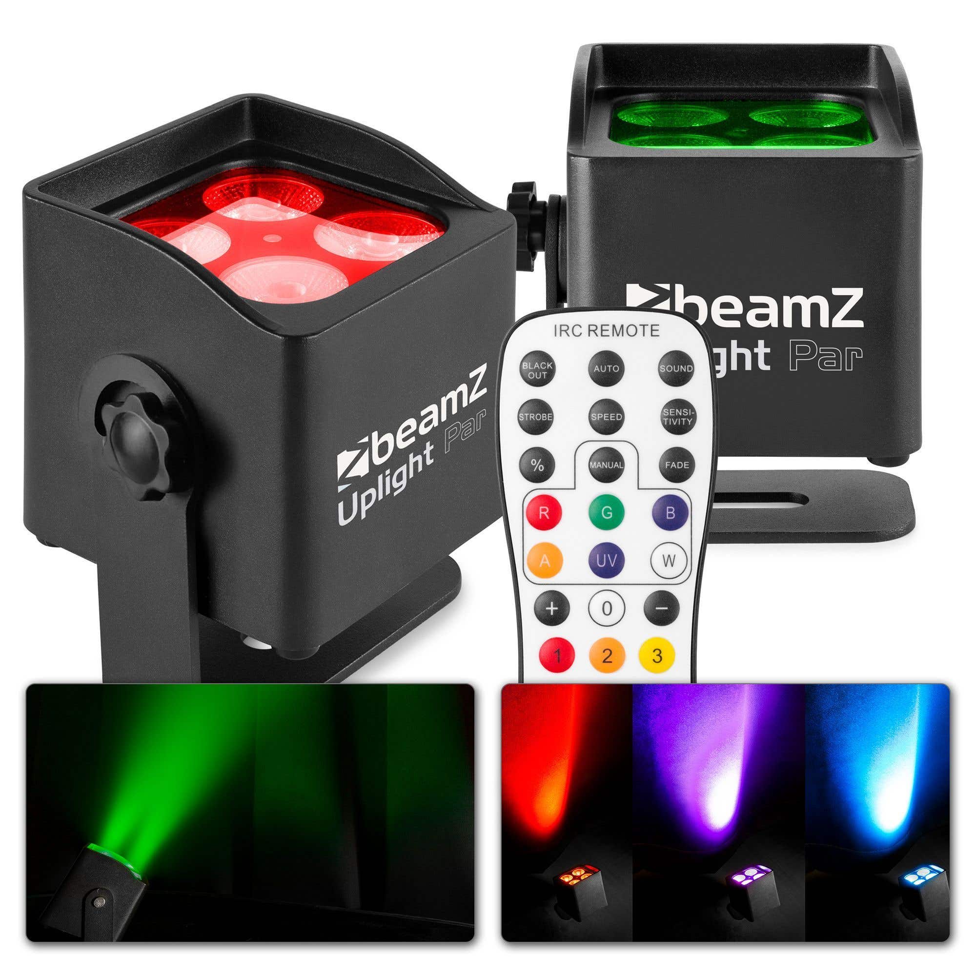 BeamZ BBP44 Mini Uplight con bateria y IP65 (2 uds.)