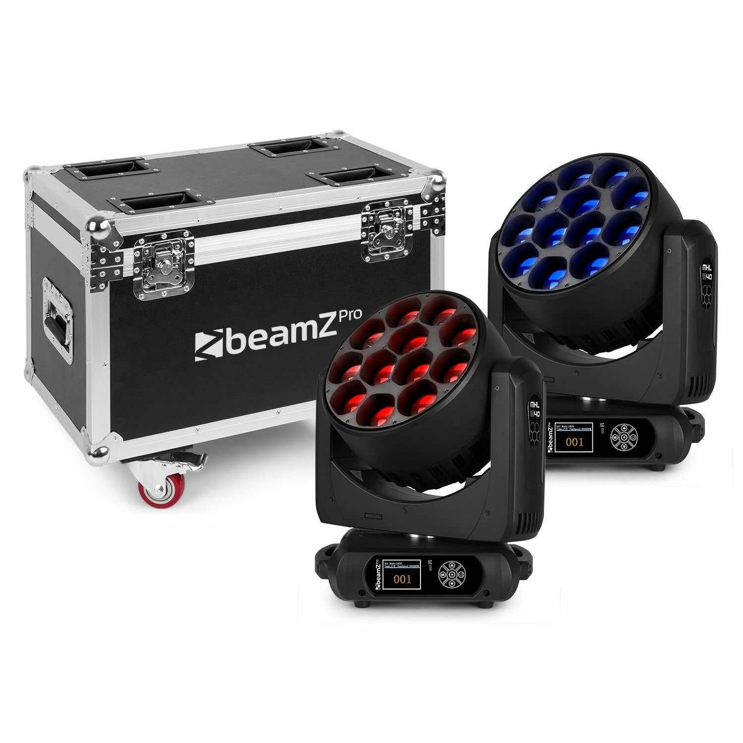 beamZ Pro MHL1240 Cabeza Movil LED Zoom 12x40W 2 piezas en Flightcase