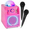 Vonyx SBS55P Conjunto Karaoke rosa con luces LED