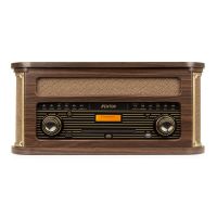 Fenton Memphis Tocadiscos retro con Bluetooth, radio DAB y FM, reproductor de CD, casete y mp3 - Madera oscura