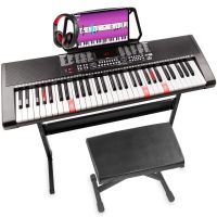 Max KB5SET Kit de teclado electrónico piano Premium con 61 teclas iluminadas