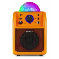 Vonyx SBS50L Altavoz portátil Karaoke para Fiesta con micrófono y Bola de Discoteca - Naranja