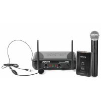 Vonyx STWM712C Draadloze VHF microfoon 2-kanaals met bodypack en headset