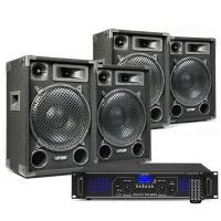 Conjunto de altavoces para DJ con 4 altavoces MAX12 y amplificador Bluetooth de 2800 W