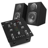 Vonyx VDJ25 DJ set - Mesa de mezclas con amplificador y altavoces