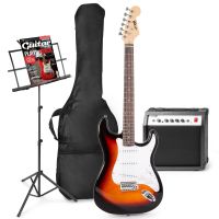 MAX GigKit Pack completo de guitarra eléctrica, amplificador y accesorios, con atril - Sunburst