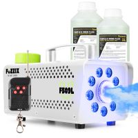 Fuzzix F509LW Máquina de humo para fiestas de 500 w - 9 LED RGB incorporados + 2 litros de líquido - Blanco