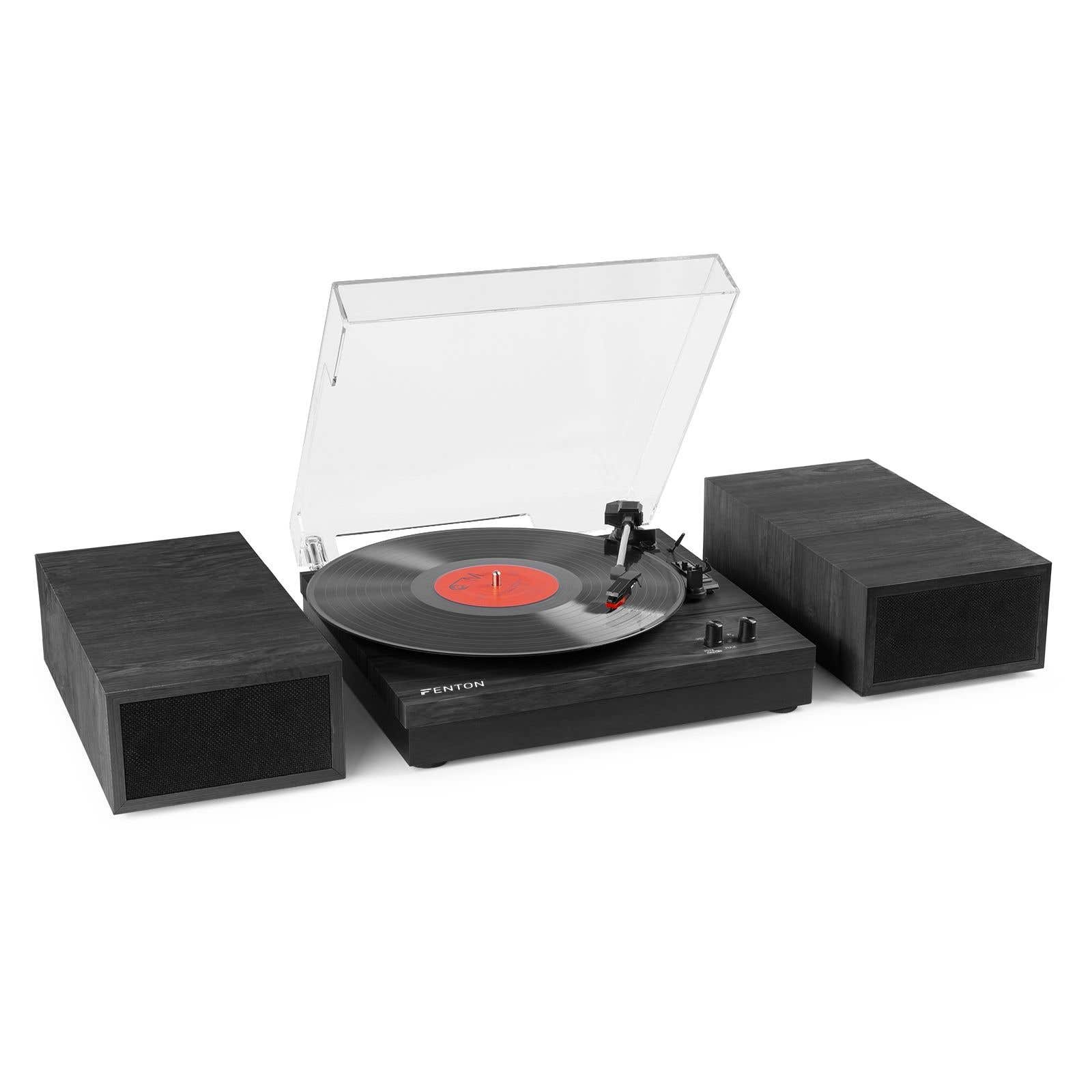 Fenton RP165B - Tocadiscos con Altavoces Integrados y Bluetooth - Color Gris/Negro