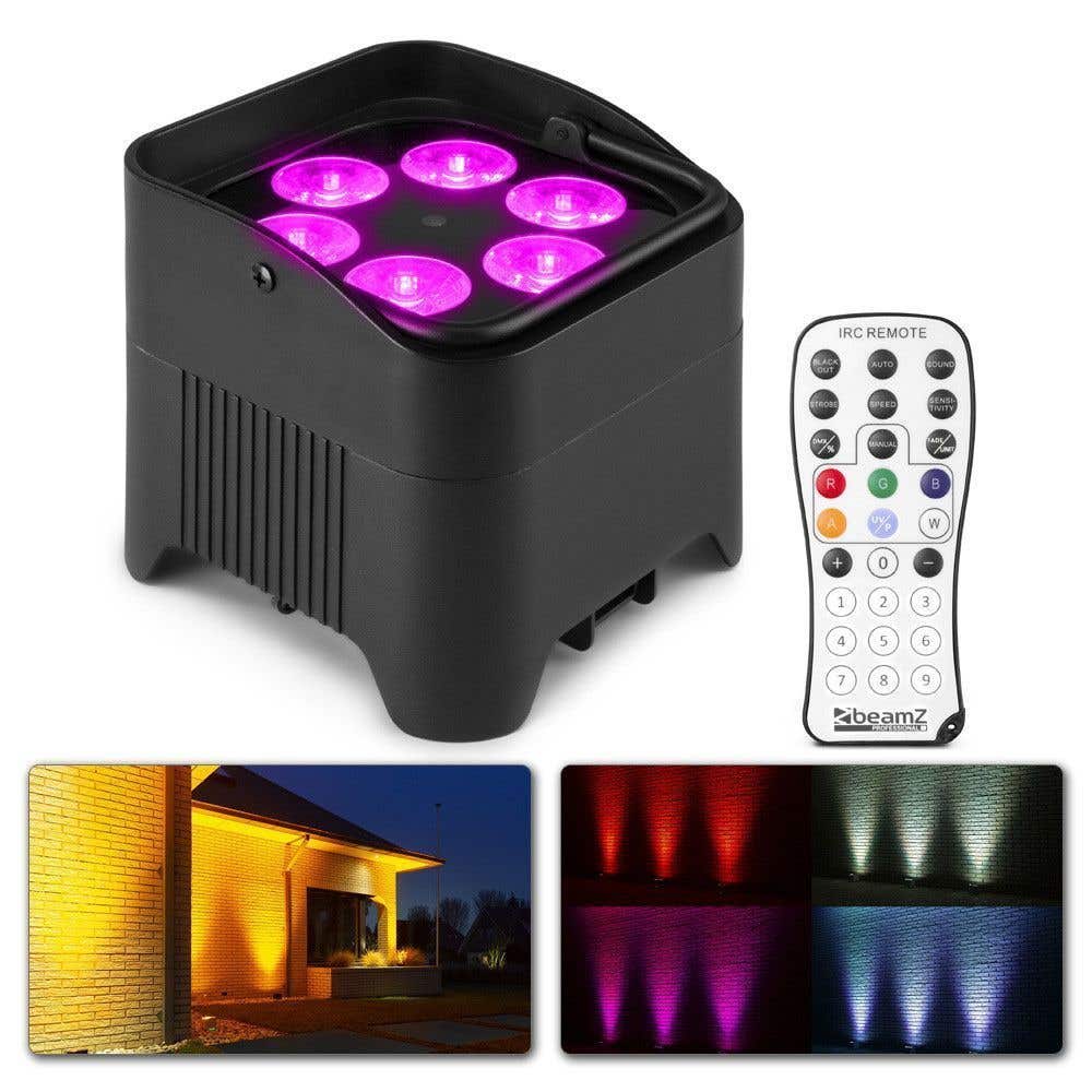 beamZ BBP96S Foco PAR con bateria 6x 12W WDMX