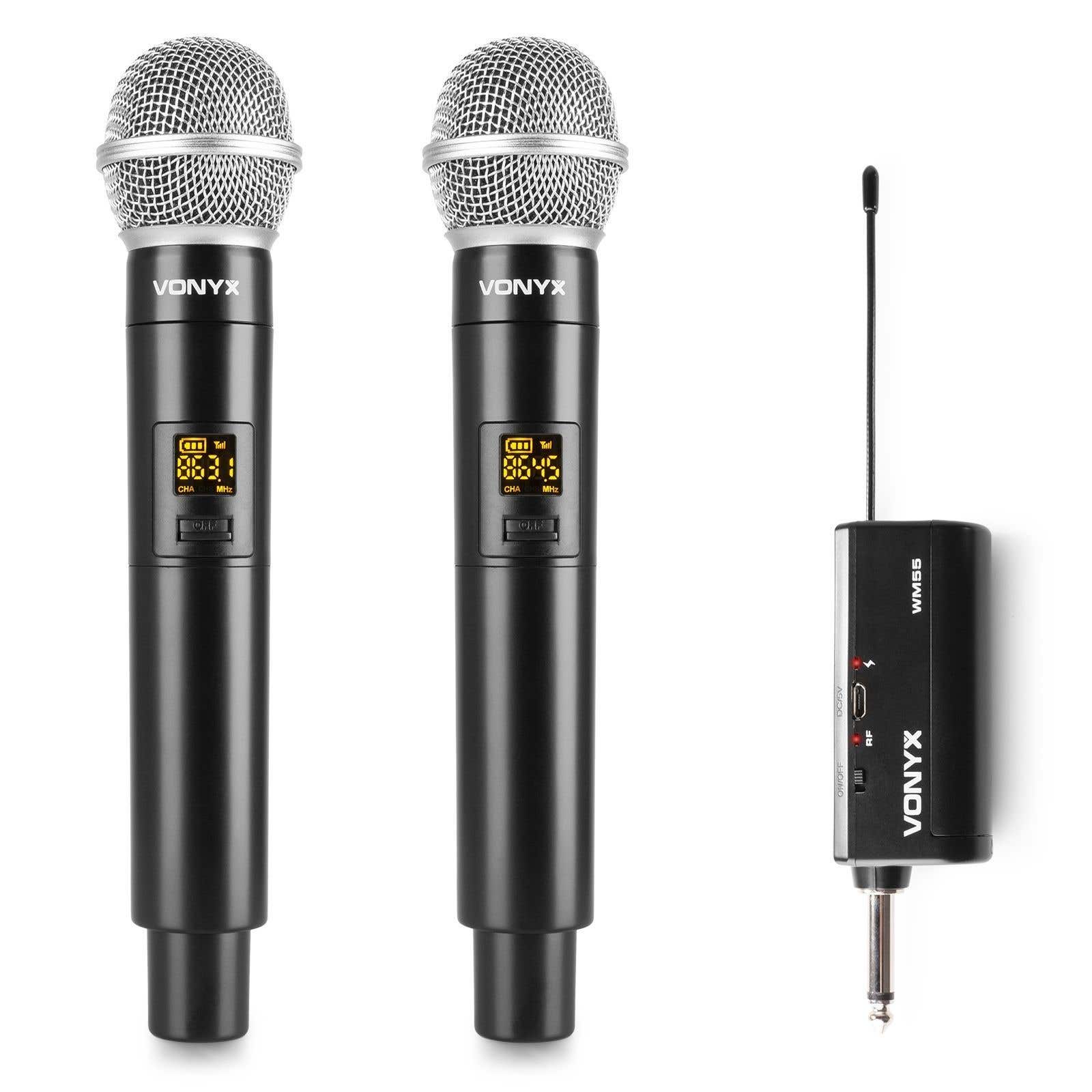 Vonyx WM552 Micrófono inalámbrico UHF dual Plug-and-Play