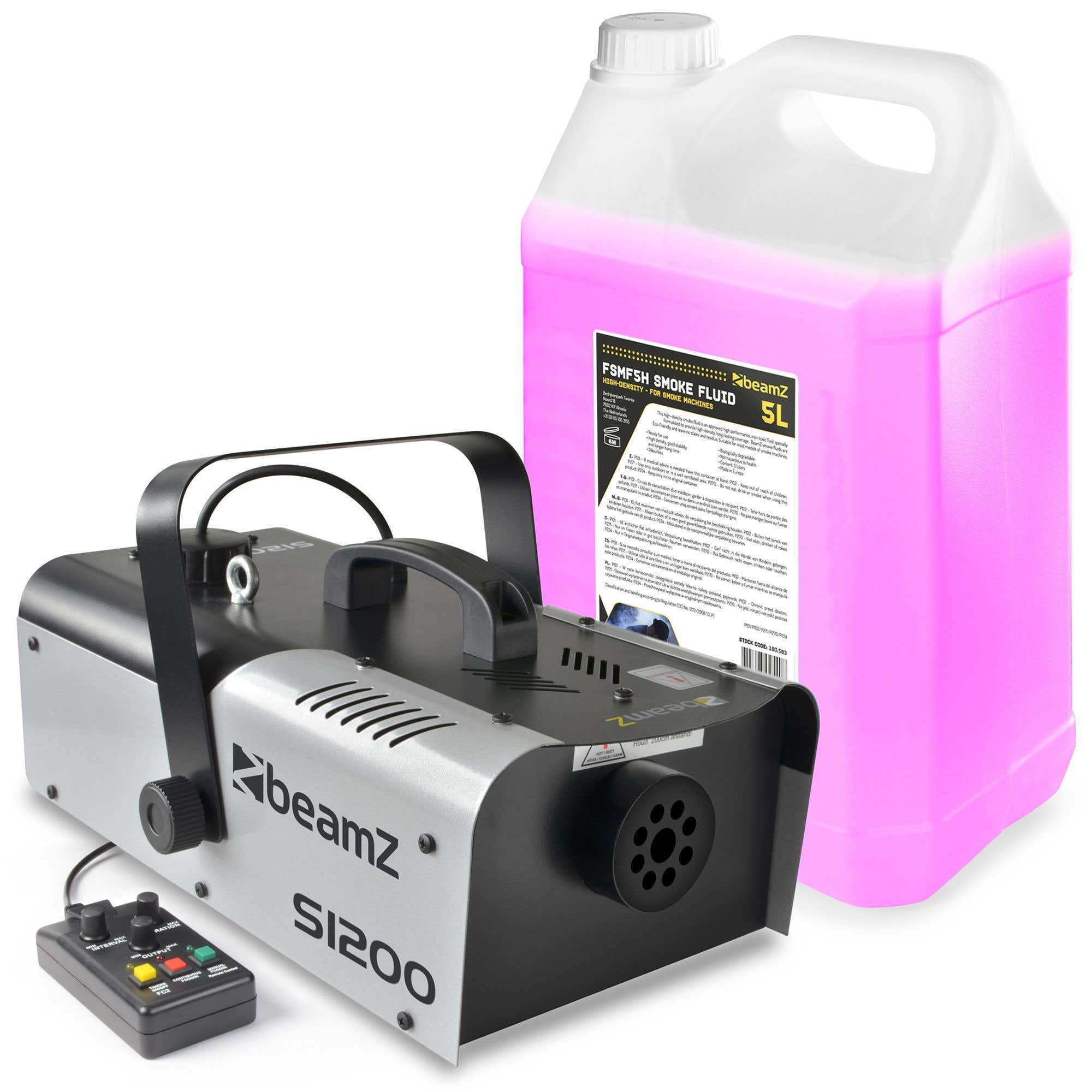 BeamZ S1200 MKII Máquina de humo de 1200 W + 5 litros de líquido de humo