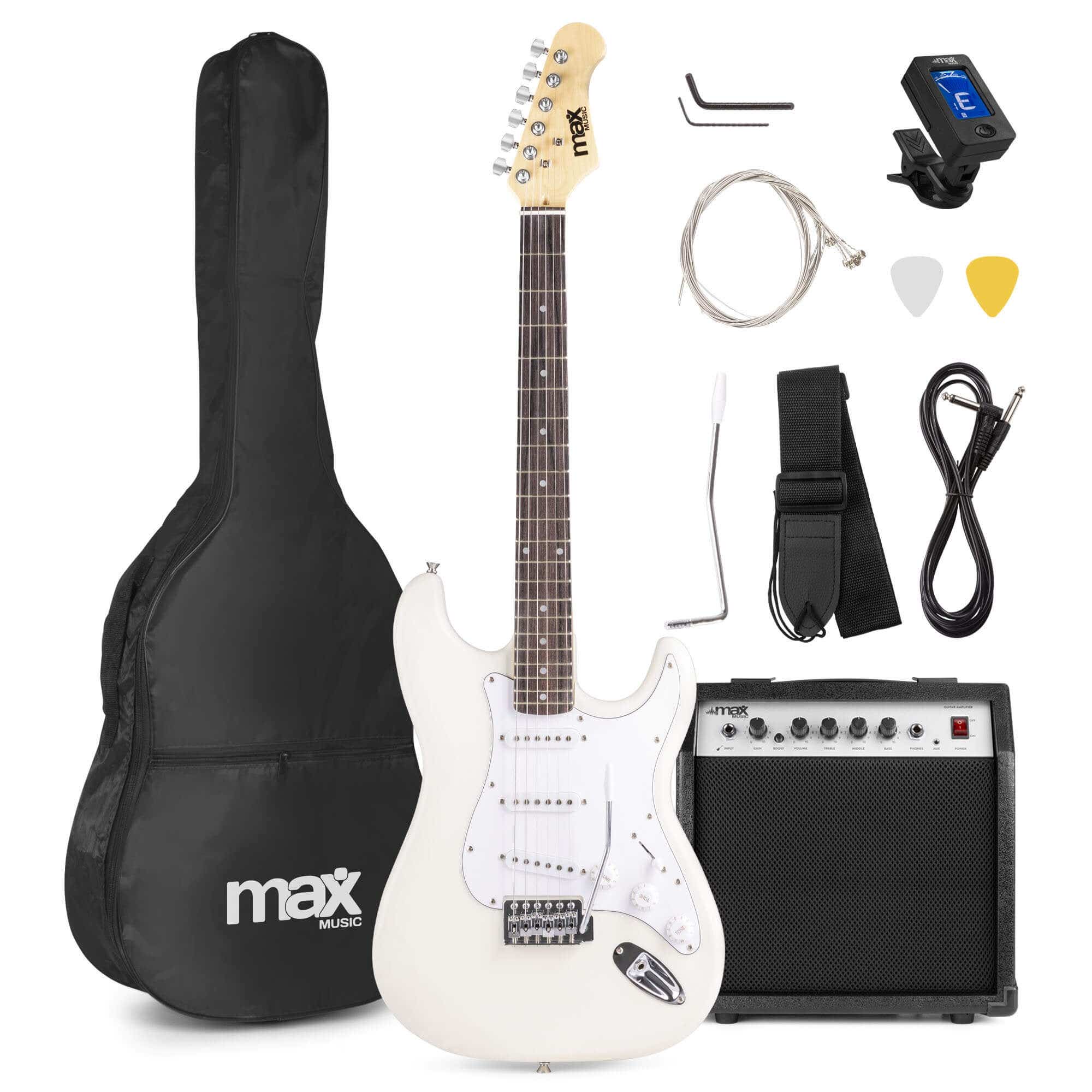 Max GigKit Conjunto Guitarra Eléctrica Blanco