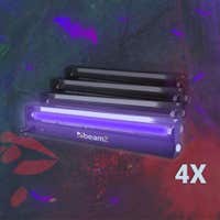 Set de luz negra para Halloween BeamZ con 4 barras de iluminación UV TL de luz negra de 60 cm
