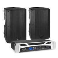Vonyx Conjunto con 2 altavoces pasivos y amplificador 1000 W, 15 pulgadas y Bluetooth