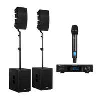 Vonyx VX922 – Pack sistema PA 2.2 con line array + micrófono inalámbrico de mano PD210 + cable XLR 0,5m, 1600W